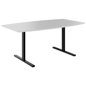 T-EASY Konferenztisch | Bootsform, 1800 - 2400 mm (6 - 10 Personen), Perlgrau