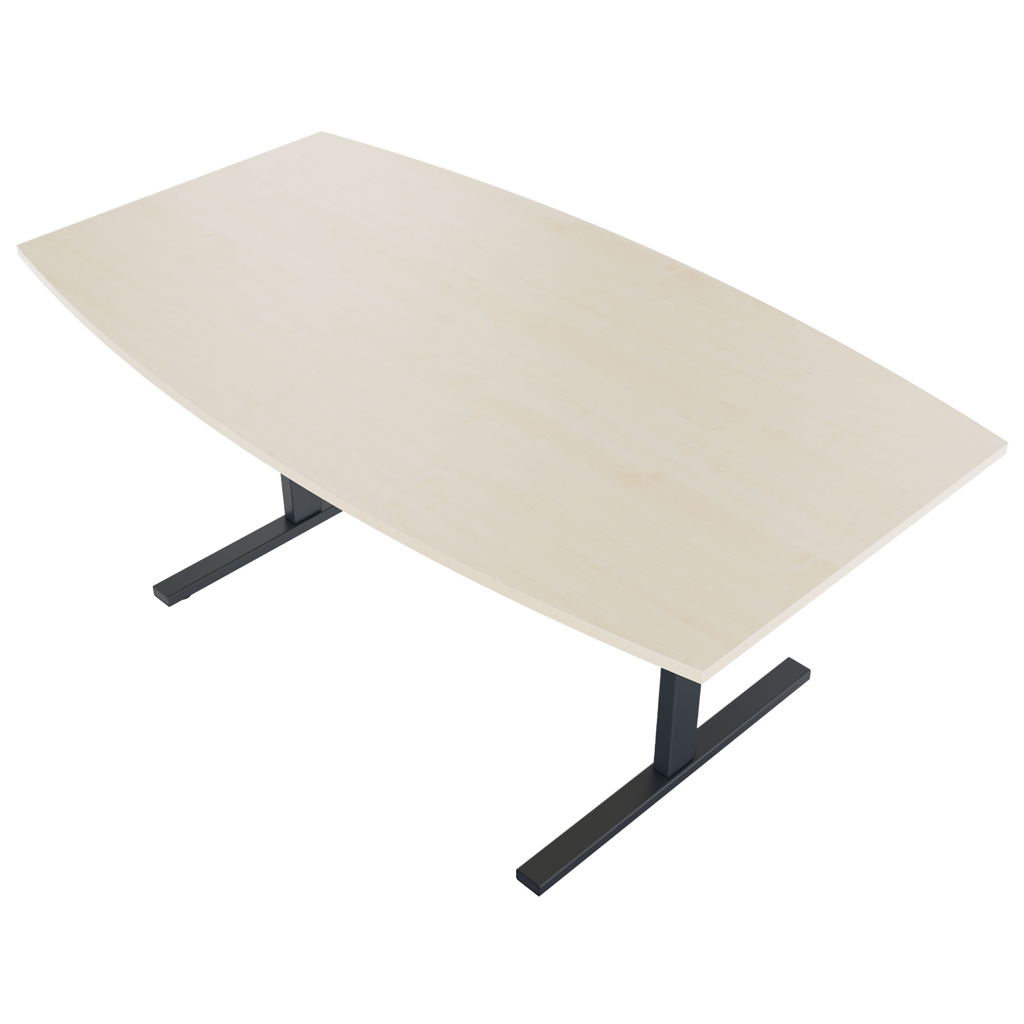 T-EASY Konferenztisch | Bootsform, 1800 - 2000 mm (6 - 10 Personen), Ahorn - 3 Main Image