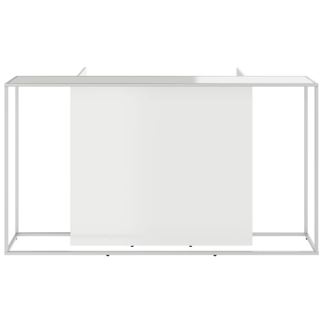 CANTO Empfangstheke | 2000 - 2400 mm, LED Beleuchtung wählbar, Weiß Hochglanz