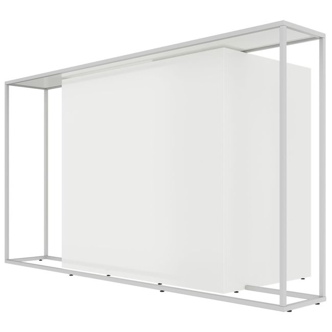 CANTO Empfangstheke | 2000 - 2400 mm, LED Beleuchtung wählbar, Weiß Hochglanz