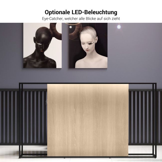 CANTO Empfangstheke | 2000 - 2400 mm, LED Beleuchtung wählbar, Grau CANTO Empfangstheke | 2000 - 2400 mm, LED Beleuchtung wählbar, Grau