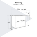CANTO Empfangstheke | 2000 - 2400 mm, LED Beleuchtung wählbar, Grau CANTO Empfangstheke | 2000 - 2400 mm, LED Beleuchtung wählbar, Grau