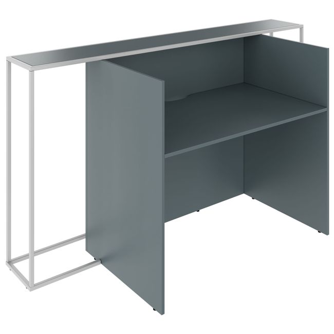 CANTO Empfangstheke | 2000 - 2400 mm, LED Beleuchtung wählbar, Norwegisches Grün