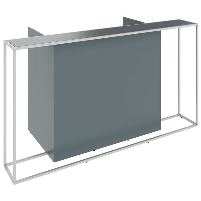 CANTO Empfangstheke | 2000 - 2400 mm, LED Beleuchtung wählbar, Norwegisches Grün