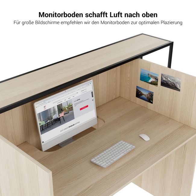 CANTO Empfangstheke | 2000 - 2400 mm, LED Beleuchtung wählbar, Norwegisches Grün