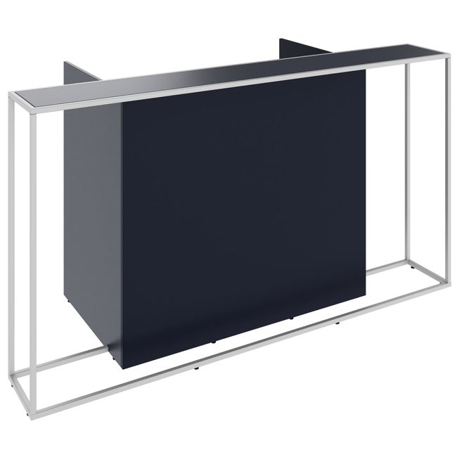 CANTO Empfangstheke | 2000 - 2400 mm, LED Beleuchtung wählbar, Marineblau