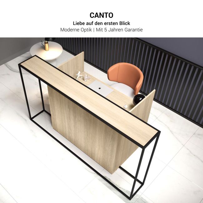 CANTO Empfangstheke | 2000 - 2400 mm, LED Beleuchtung wählbar, Sandesche CANTO Empfangstheke | 2000 - 2400 mm, LED Beleuchtung wählbar, Sandesche