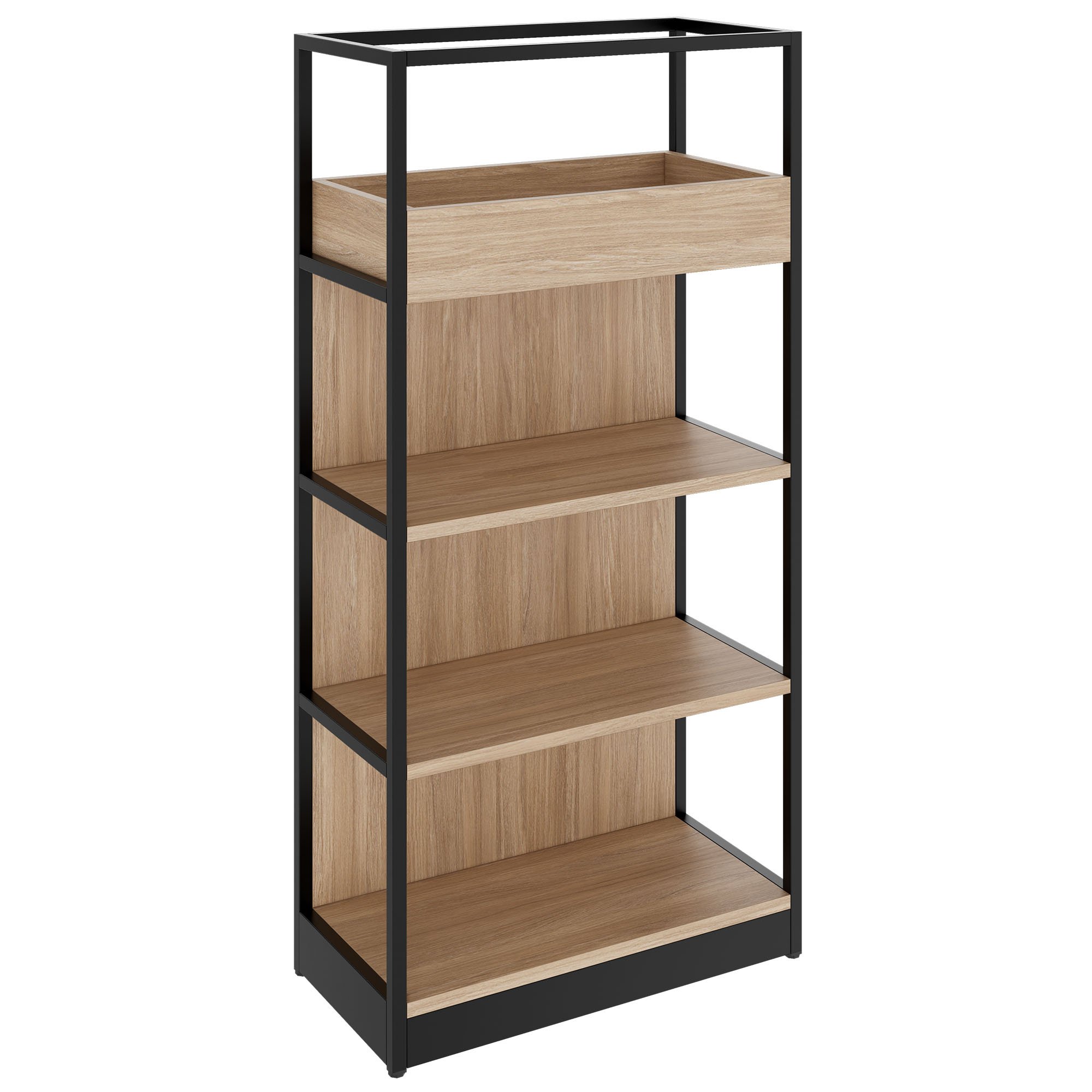 ATELLA Regalschrank | 4 OH, 800 x 1610 mm, Bernsteineiche - 1 Main Image