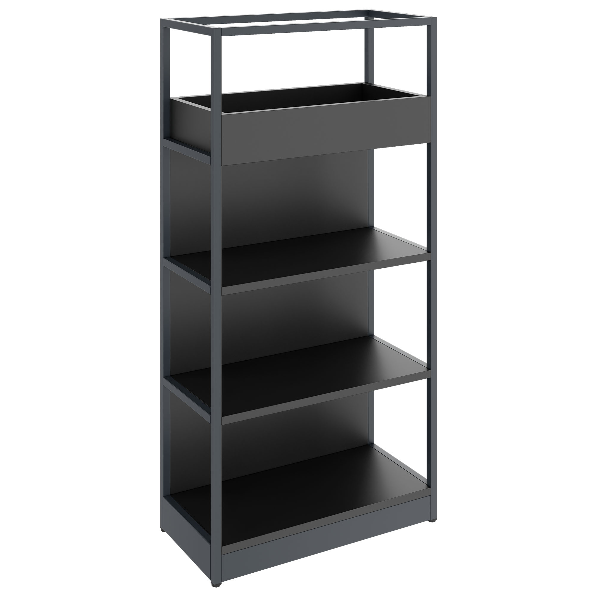 ATELLA shelf cabinet | 4 OH, 800 x 1610 mm, anthracite - 1 Main Image