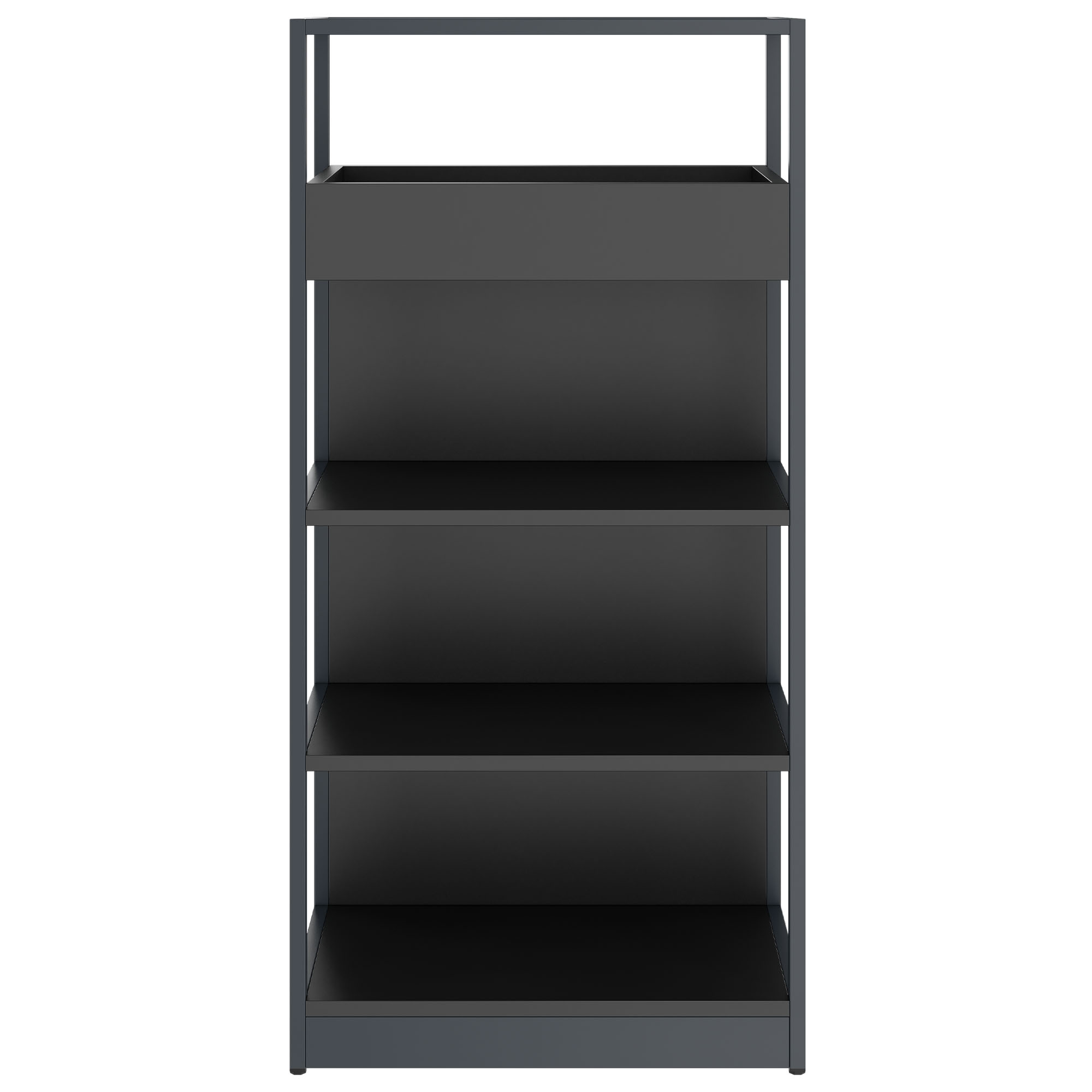 ATELLA shelf cabinet | 4 OH, 800 x 1610 mm, anthracite - 2 Main Image