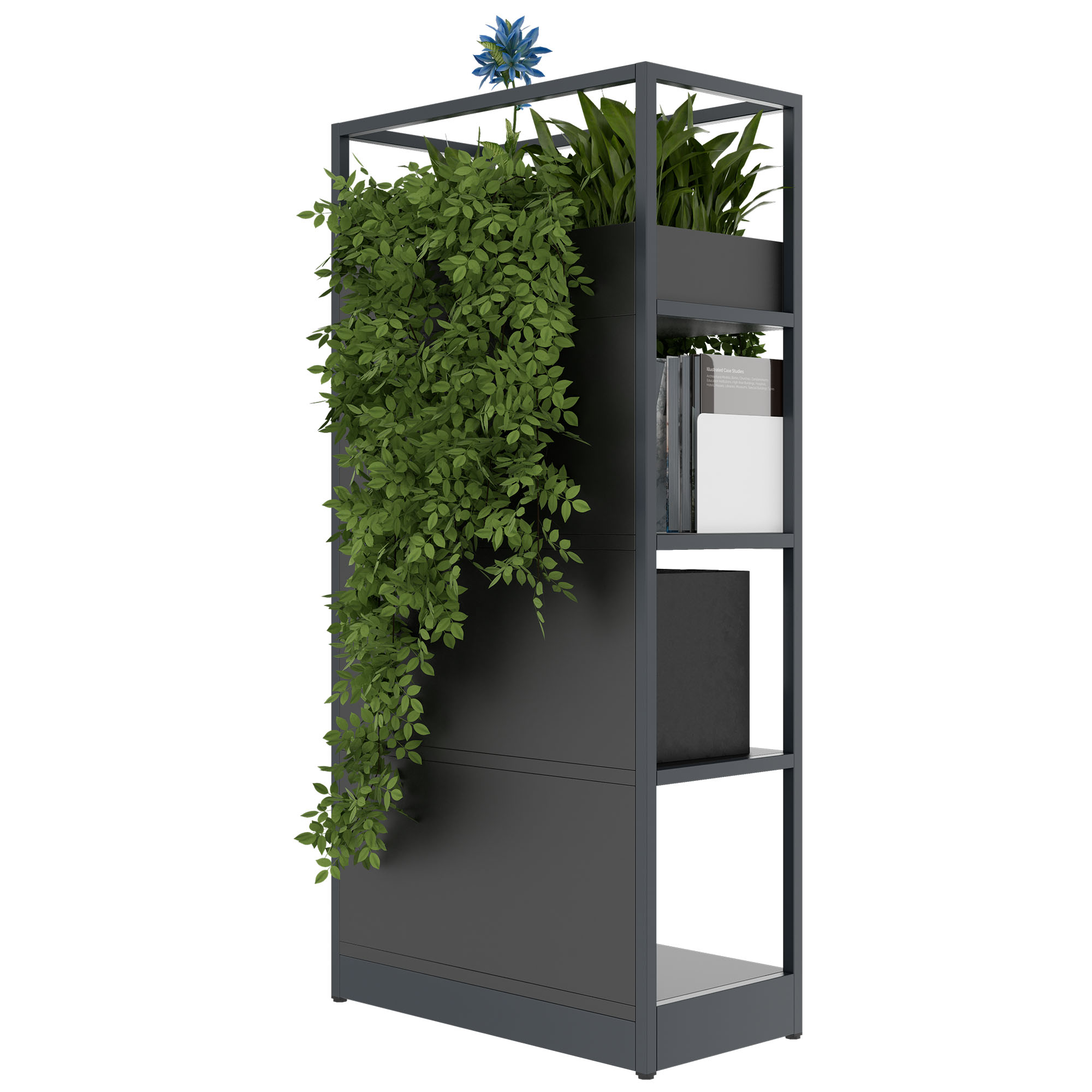 ATELLA shelf cabinet | 4 OH, 800 x 1610 mm, anthracite - 4 Main Image