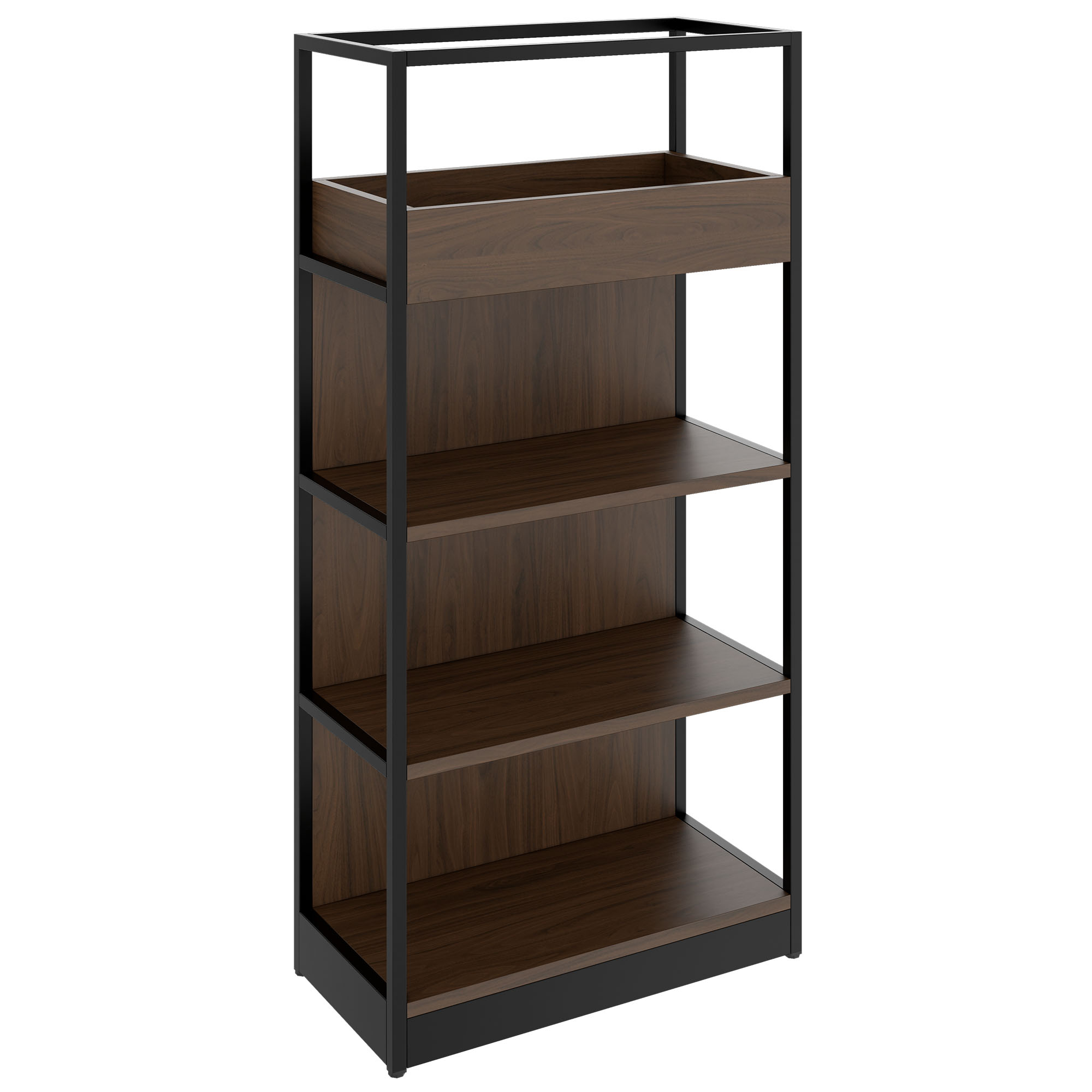 ATELLA Shelving unit | 4 OH, 800 x 1610 mm, walnut - 1 Main Image
