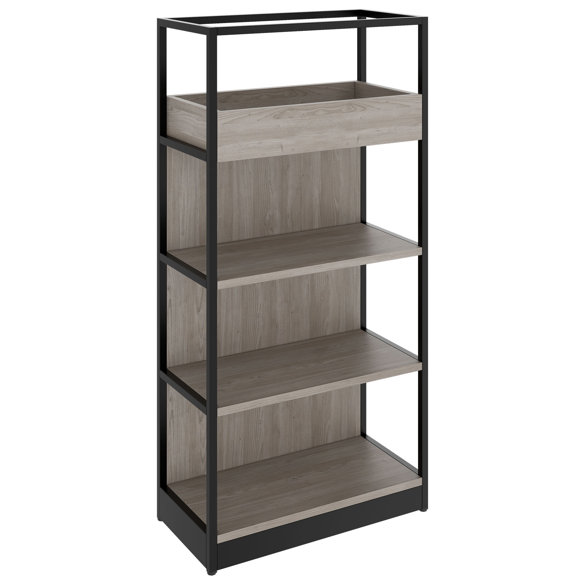 ATELLA shelf cabinet | 4 OH, 800 x 1610 mm, gray northern oak - 1 Main Image