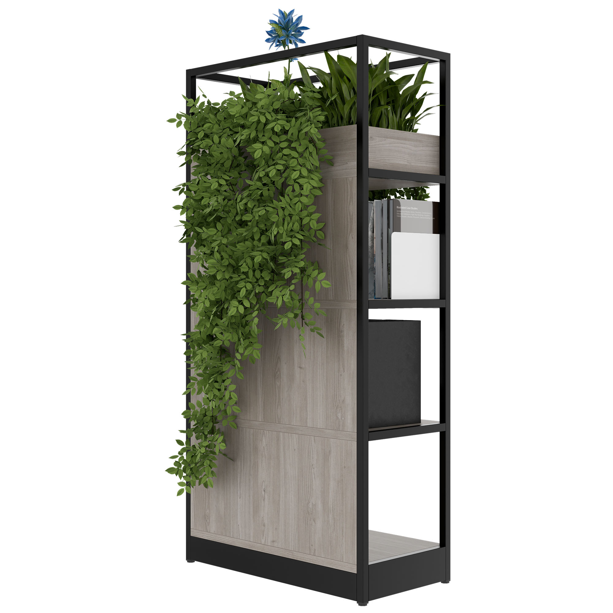 ATELLA shelf cabinet | 4 OH, 800 x 1610 mm, gray northern oak - 4 Main Image