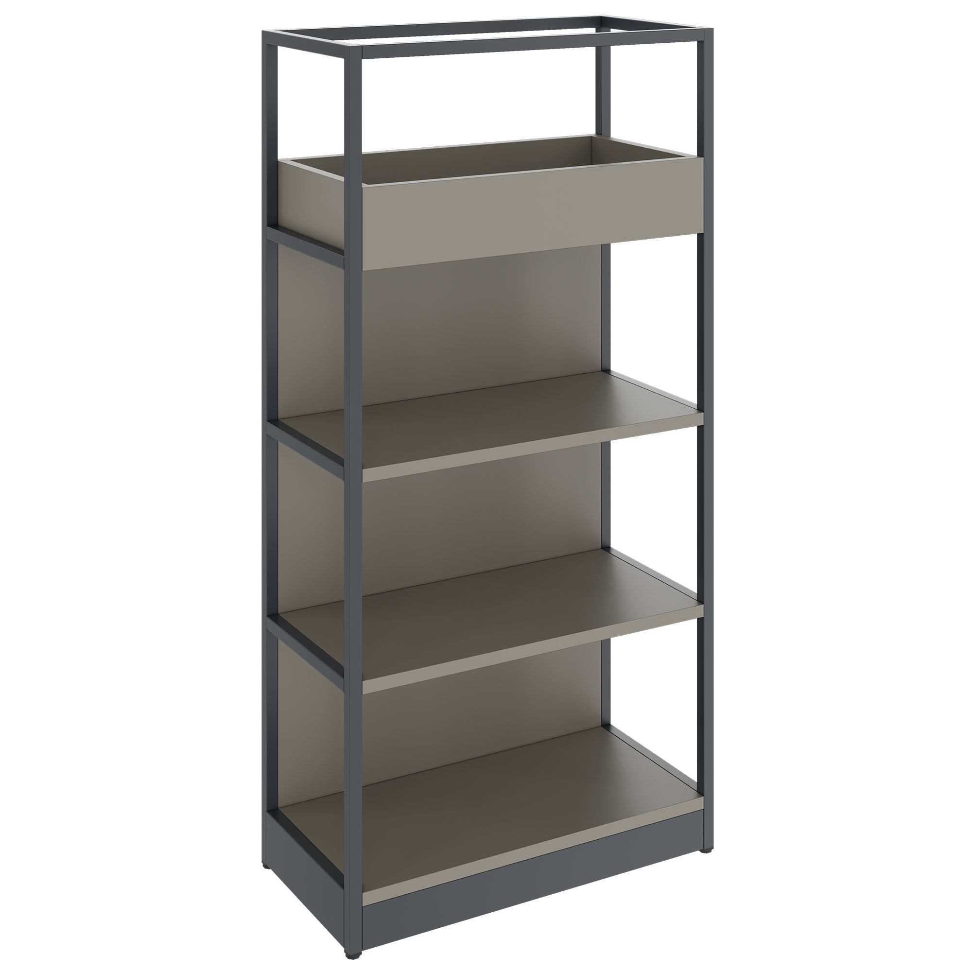 ATELLA shelf cabinet | 4 OH, 800 x 1610 mm, Cubanite gray - 1 Main Image