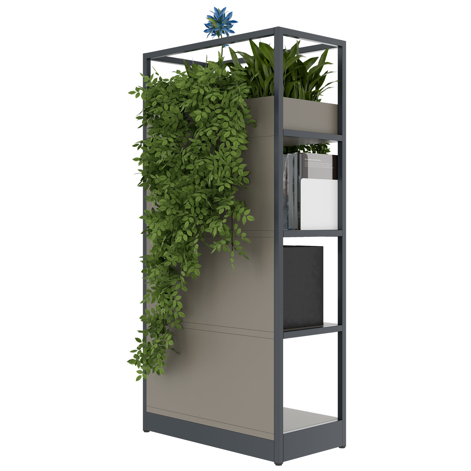ATELLA shelf cabinet | 4 OH, 800 x 1610 mm, Cubanite gray - 4 Main Image
