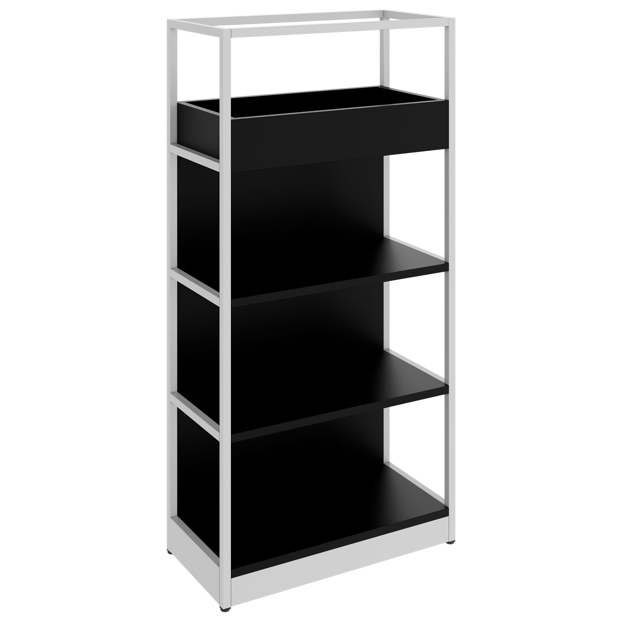 ATELLA shelf cabinet | 4 OH, 800 x 1610 mm, black - 1 Main Image
