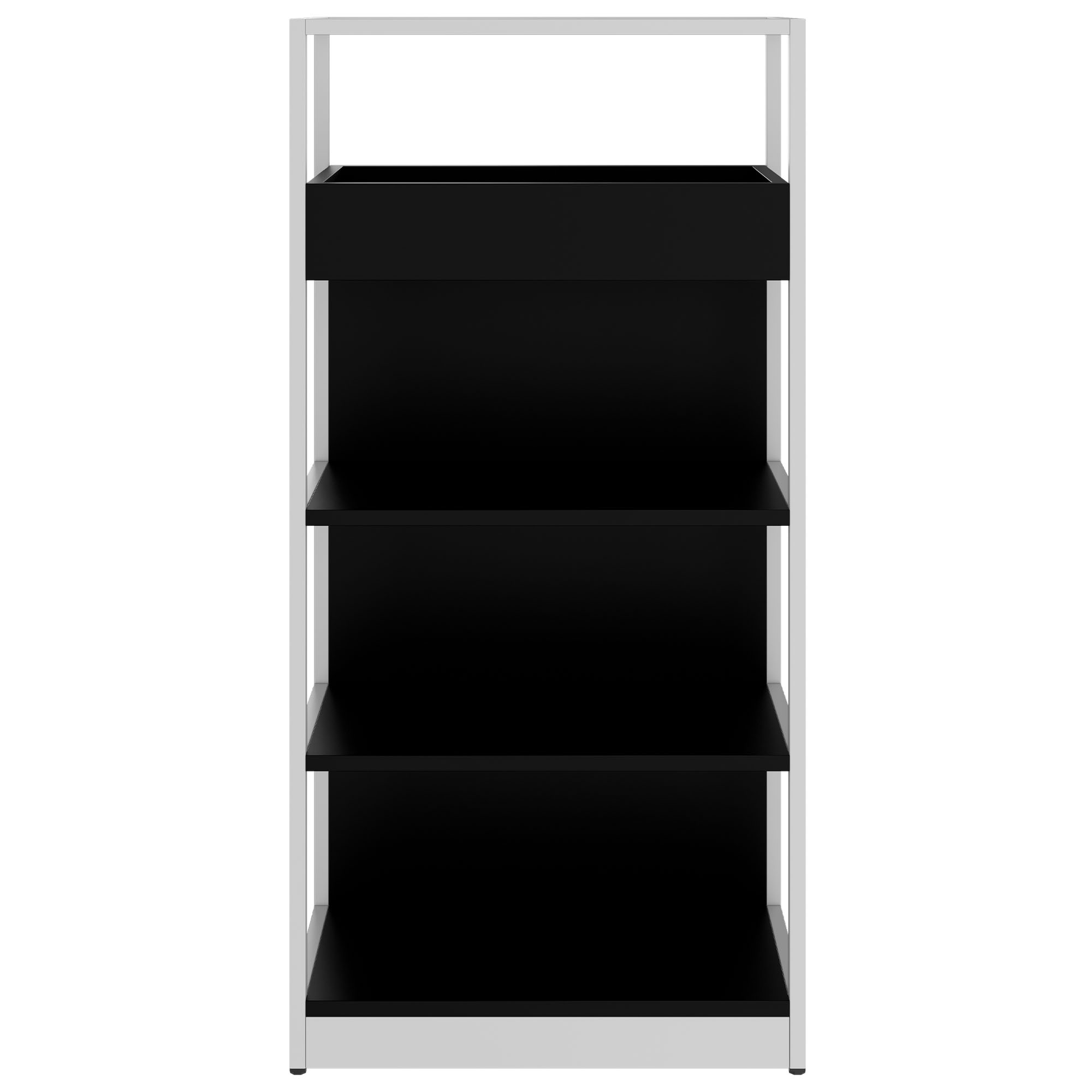 ATELLA shelf cabinet | 4 OH, 800 x 1610 mm, black - 2 Main Image