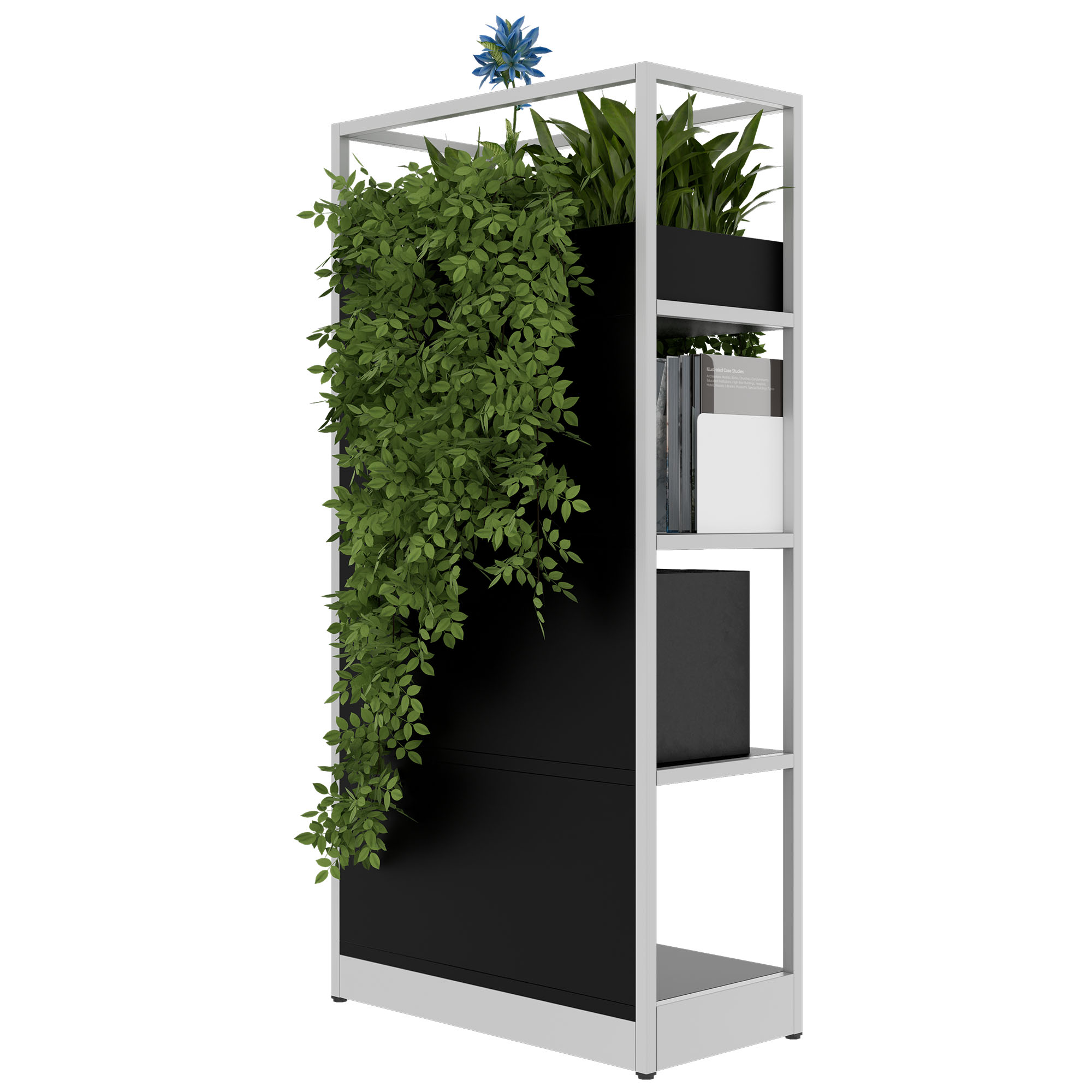 ATELLA shelf cabinet | 4 OH, 800 x 1610 mm, black - 4 Main Image