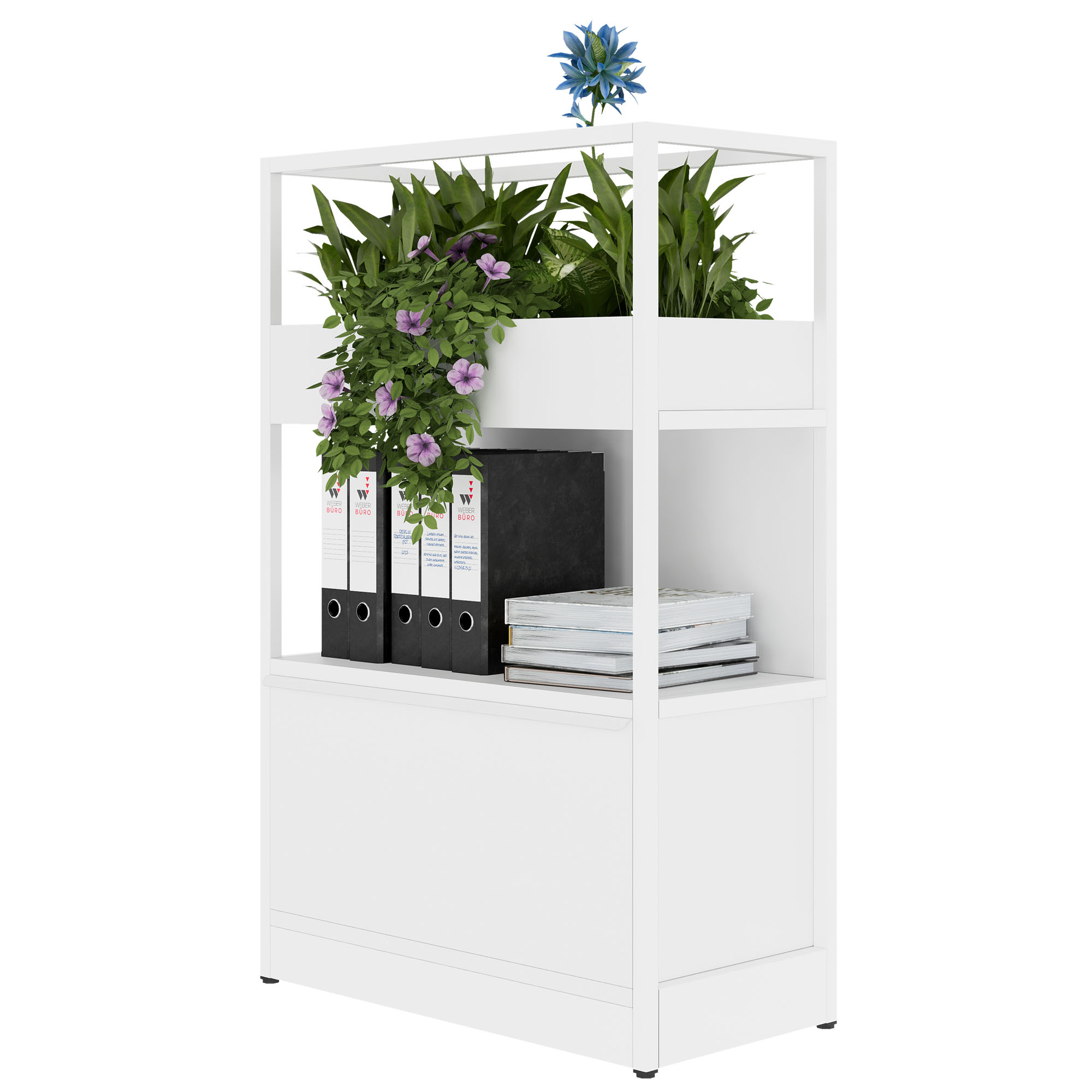 ATELLA Regalschrank | 3 OH, 800 x 1255 mm, Weiss - 3 Main Image