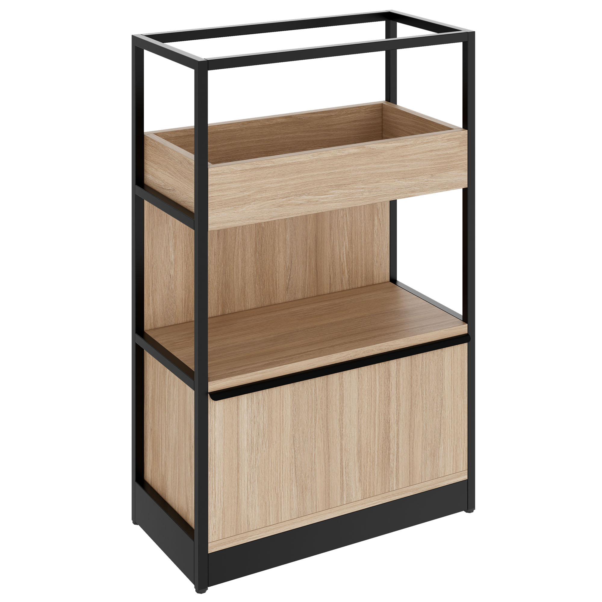 ATELLA Armoire d'étagère | 3 oh, 800 x 1255 mm, chêne ambre - 1 Main Image
