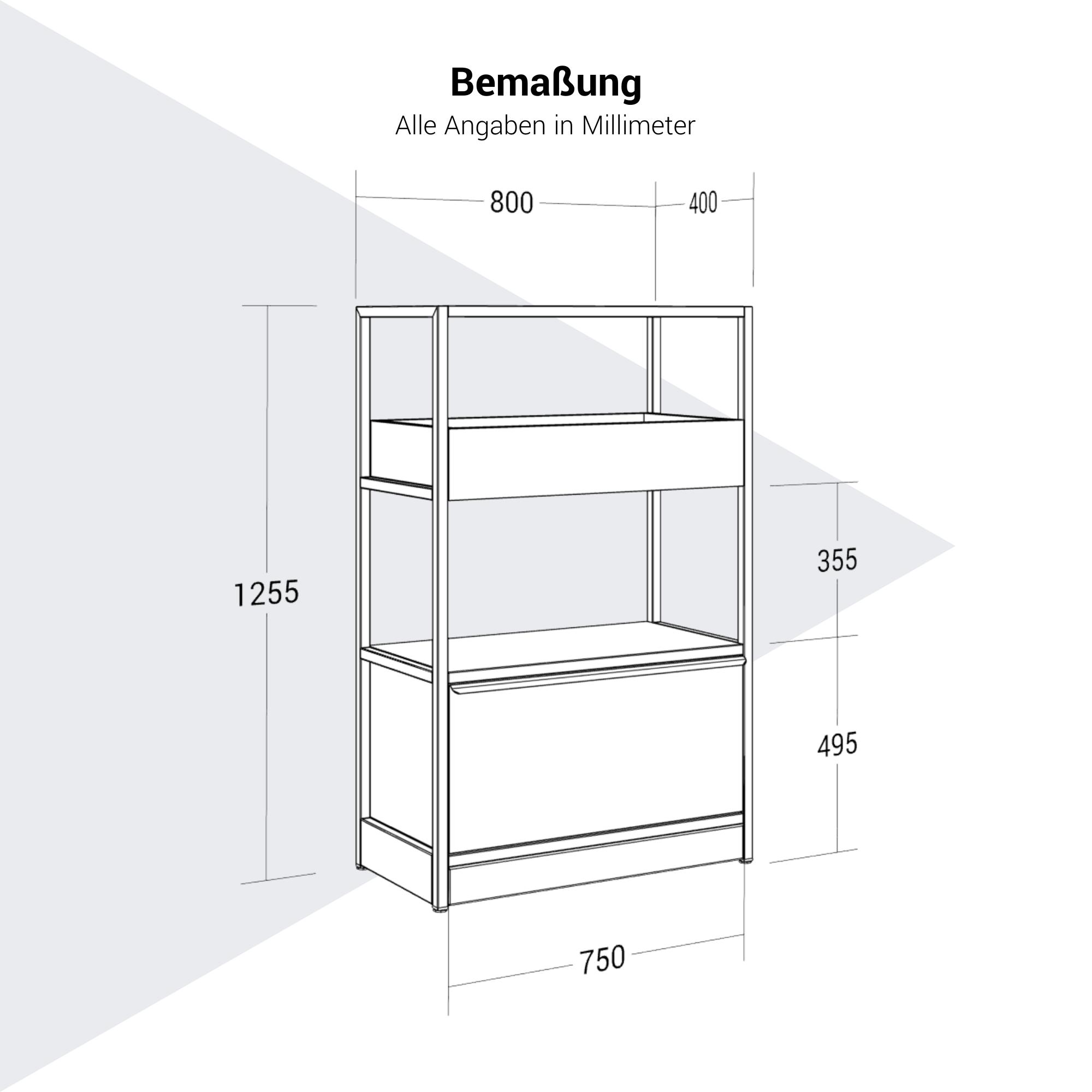 ATELLA Armoire d'étagère | 3 oh, 800 x 1255 mm, chêne ambre - 9 Main Image