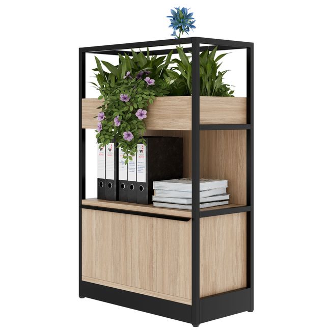 ATELLA Regalschrank | 3 OH, 800 x 1255 mm, Bernsteineiche