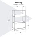 ATELLA Armoire d'étagère | 3 oh, 800 x 1255 mm, chêne ambre - 9 Thumbnail Image