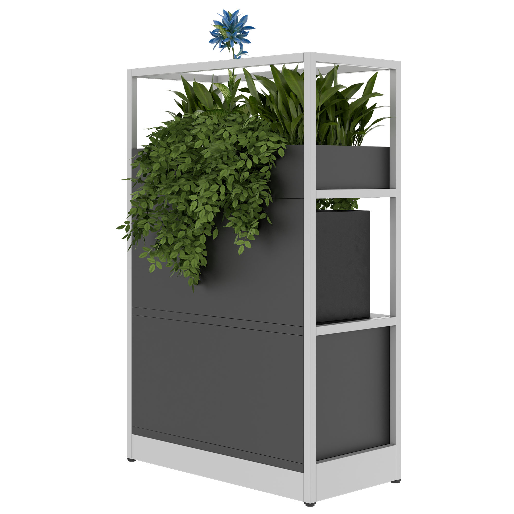 ATELLA Regalschrank | 3 OH, 800 x 1255 mm, Anthrazit - 4 Main Image