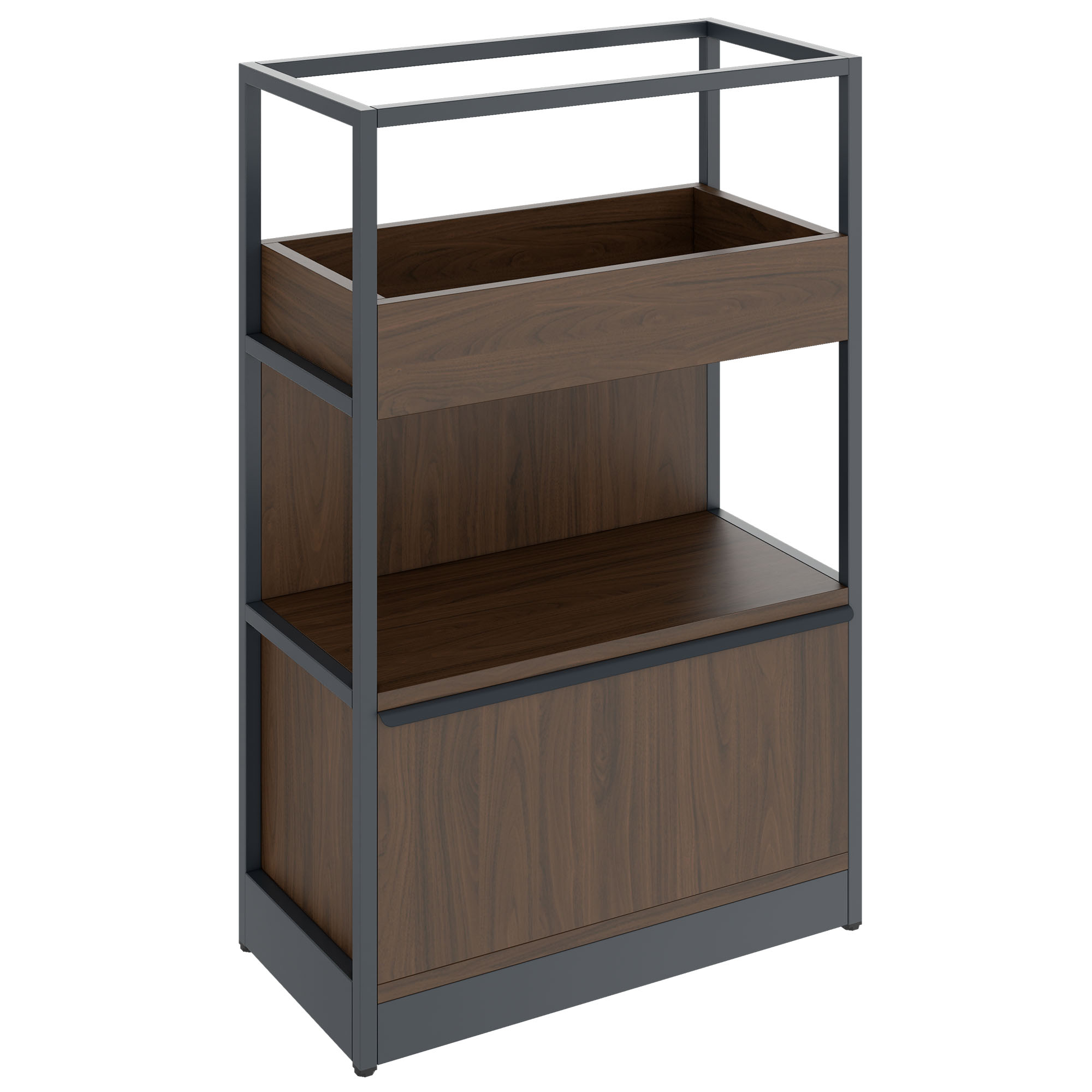 ATELLA Cabinet scaffale | 3 OH, 800 x 1255 mm, noce - 1 Main Image