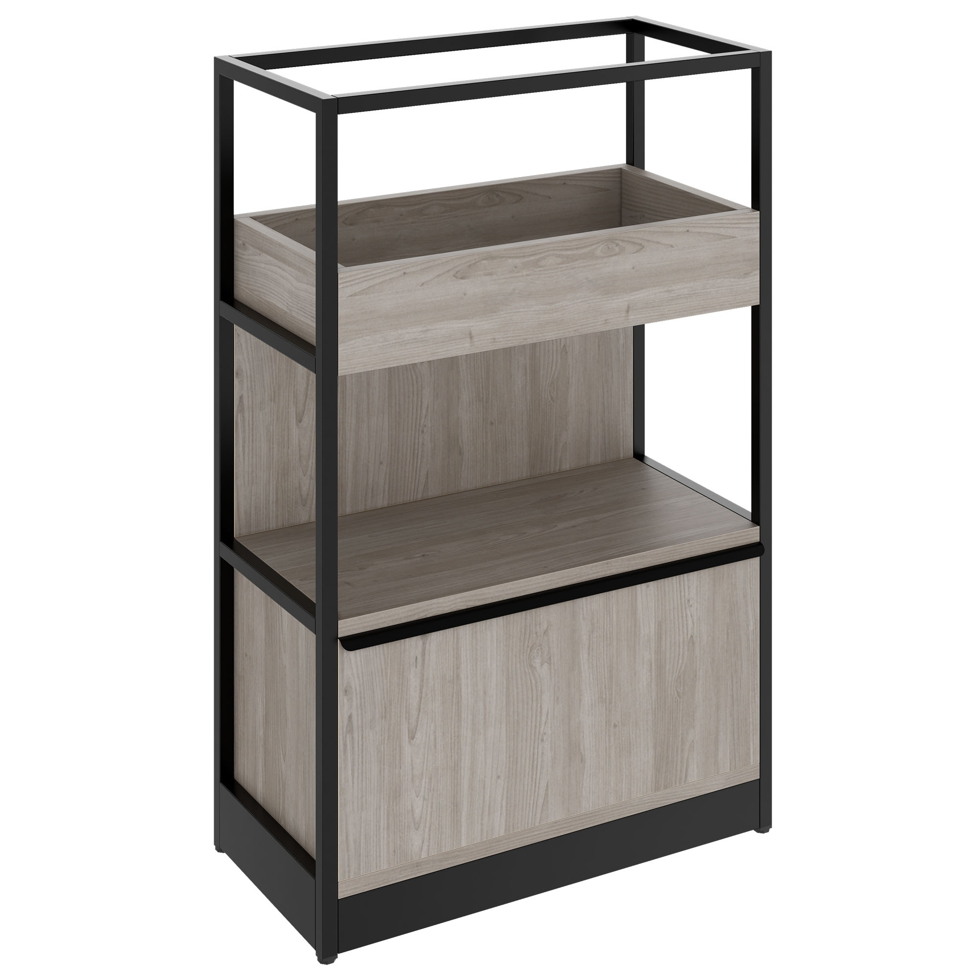 ATELLA shelf cabinet | 3 OH, 800 x 1255 mm, gray northern oak - 1 Main Image