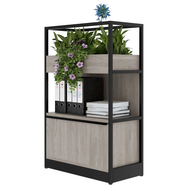 ATELLA Regalschrank | 3 OH, 800 x 1255 mm, Nordeiche grau