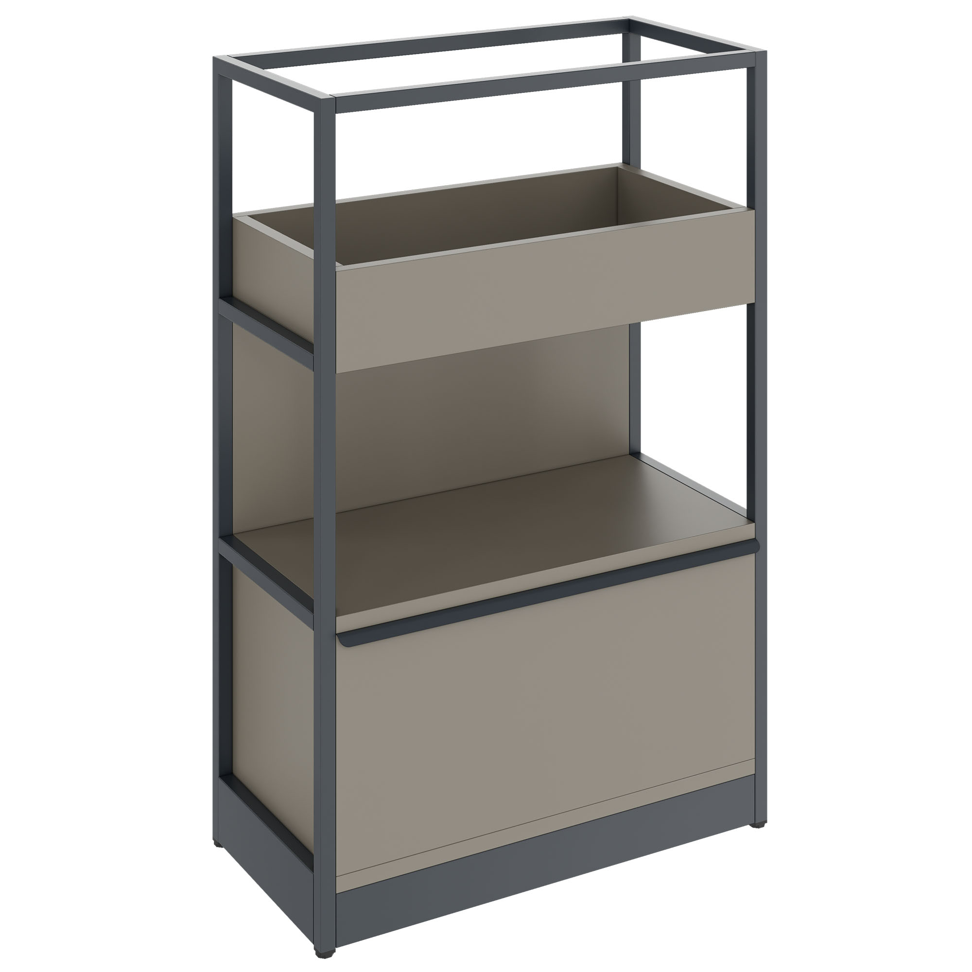 ATELLA shelf cabinet | 3 OH, 800 x 1255 mm, Cubanite gray - 1 Main Image