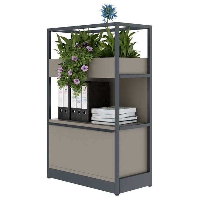 ATELLA Regalschrank | 3 OH, 800 x 1255 mm, Cubanitgrau