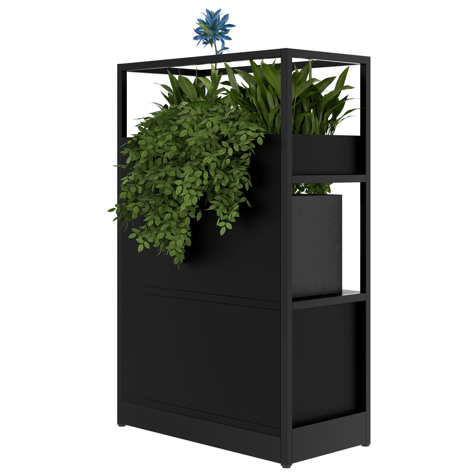 ATELLA Regalschrank | 3 OH, 800 x 1255 mm, Schwarz - 4 Main Image