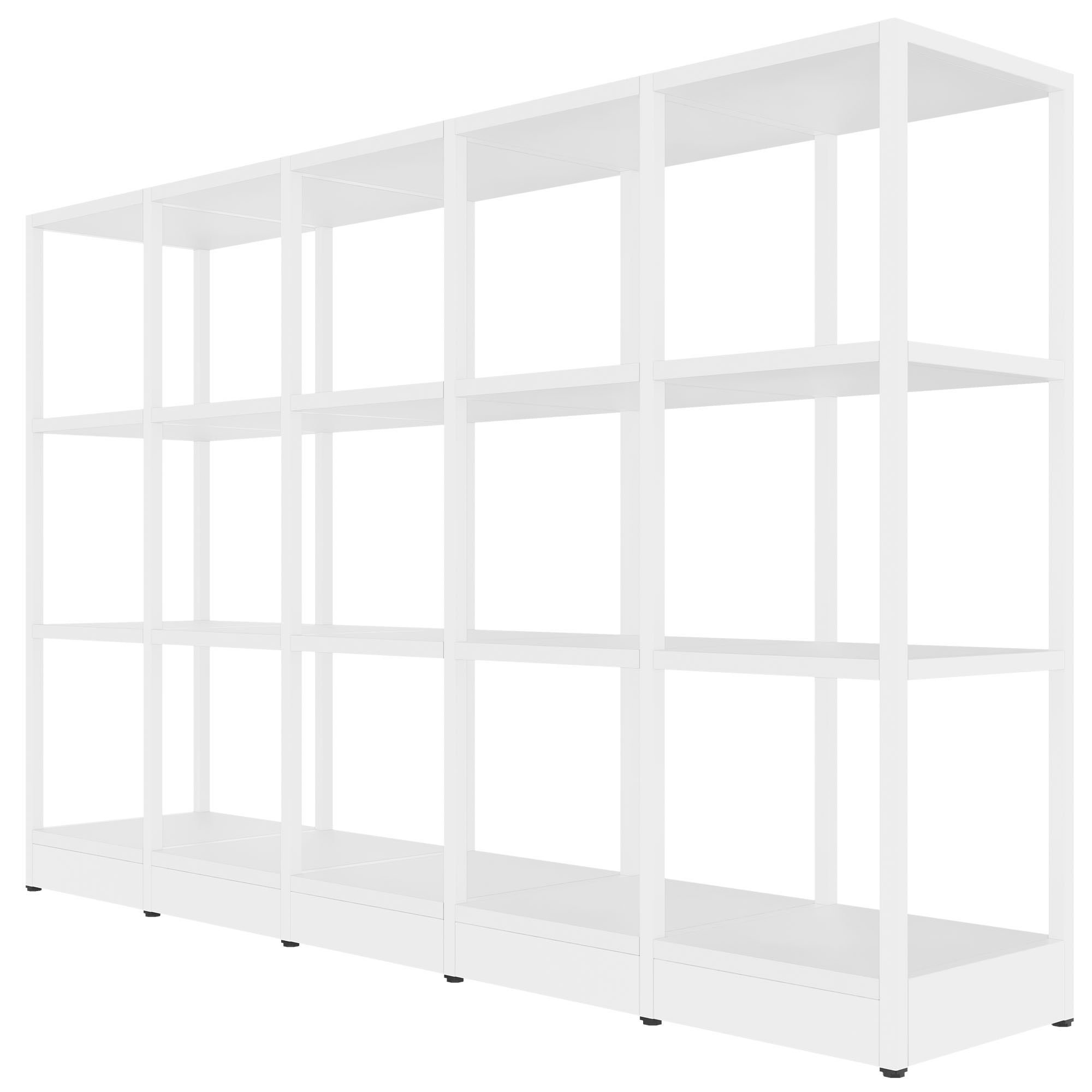 ATELLA Shelving Unit | 3 SH, 1960 x 1255 mm, White - 3 Main Image