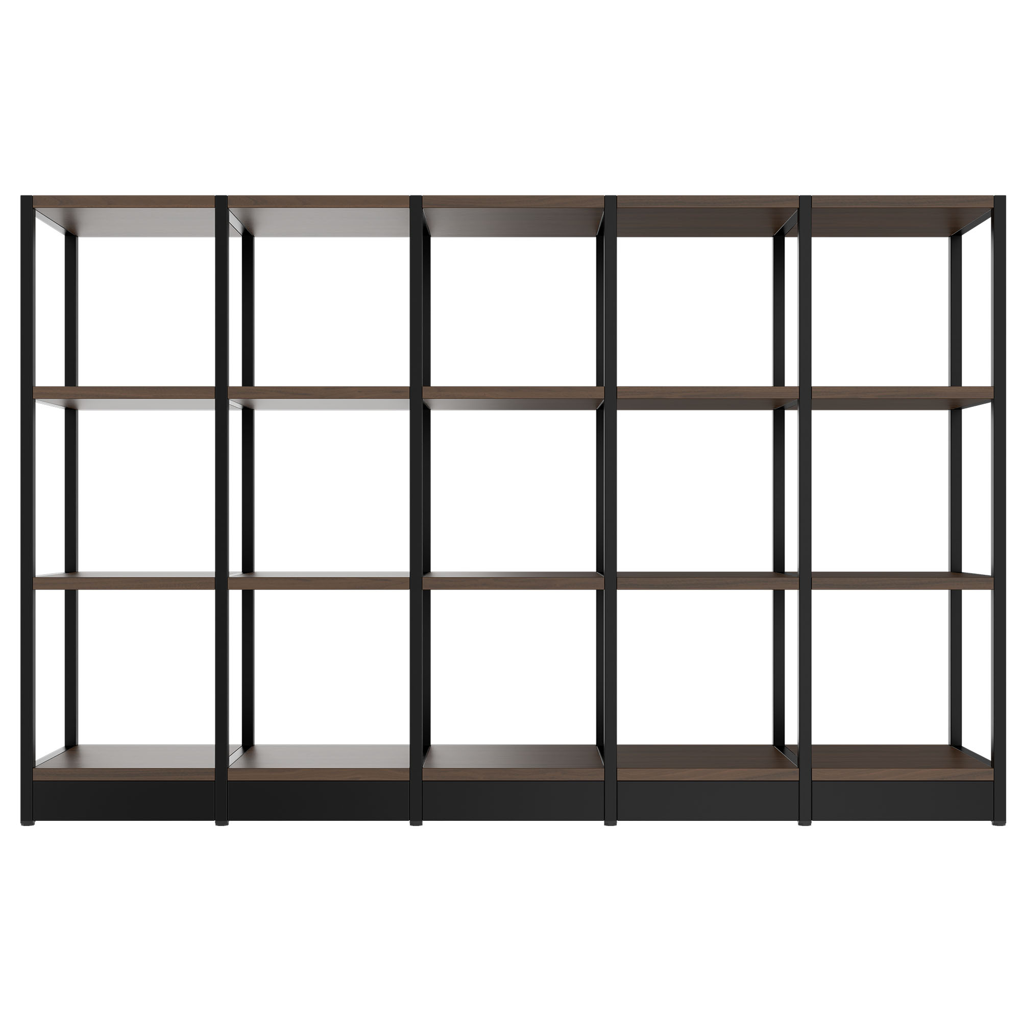 ATELLA Cabinet scaffale | 3 Oh, 1960 x 1255 mm, noce - 2 Main Image