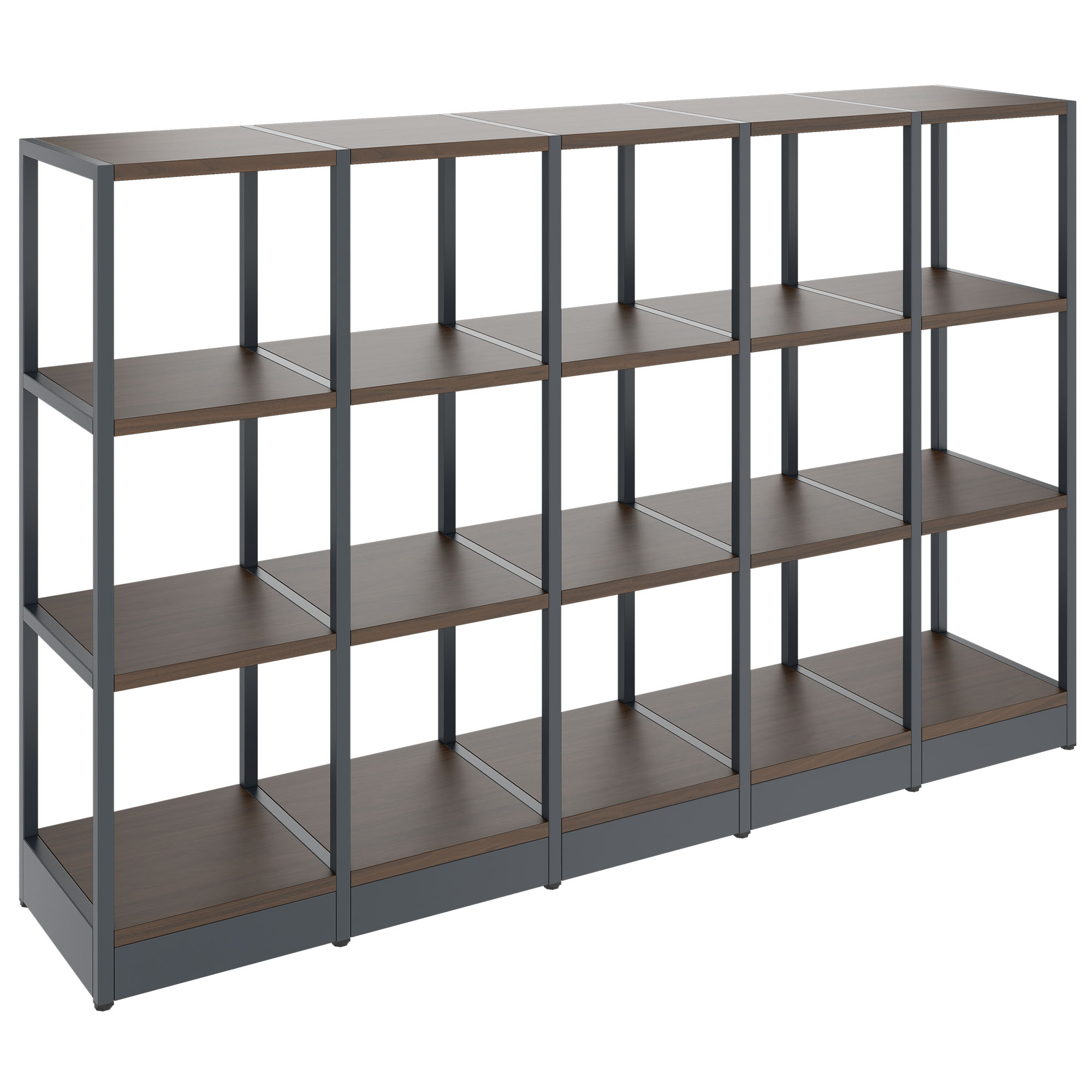 ATELLA Shelving Unit | 3 SH, 1960 x 1255 mm, Walnut - 1 Main Image