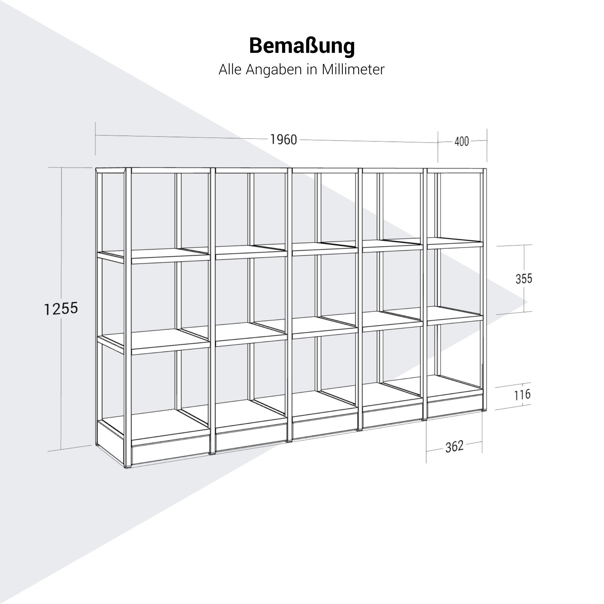 ATELLA Regalschrank | 3 OH, 1960 x 1255 mm, Cubanitgrau - 10 Main Image