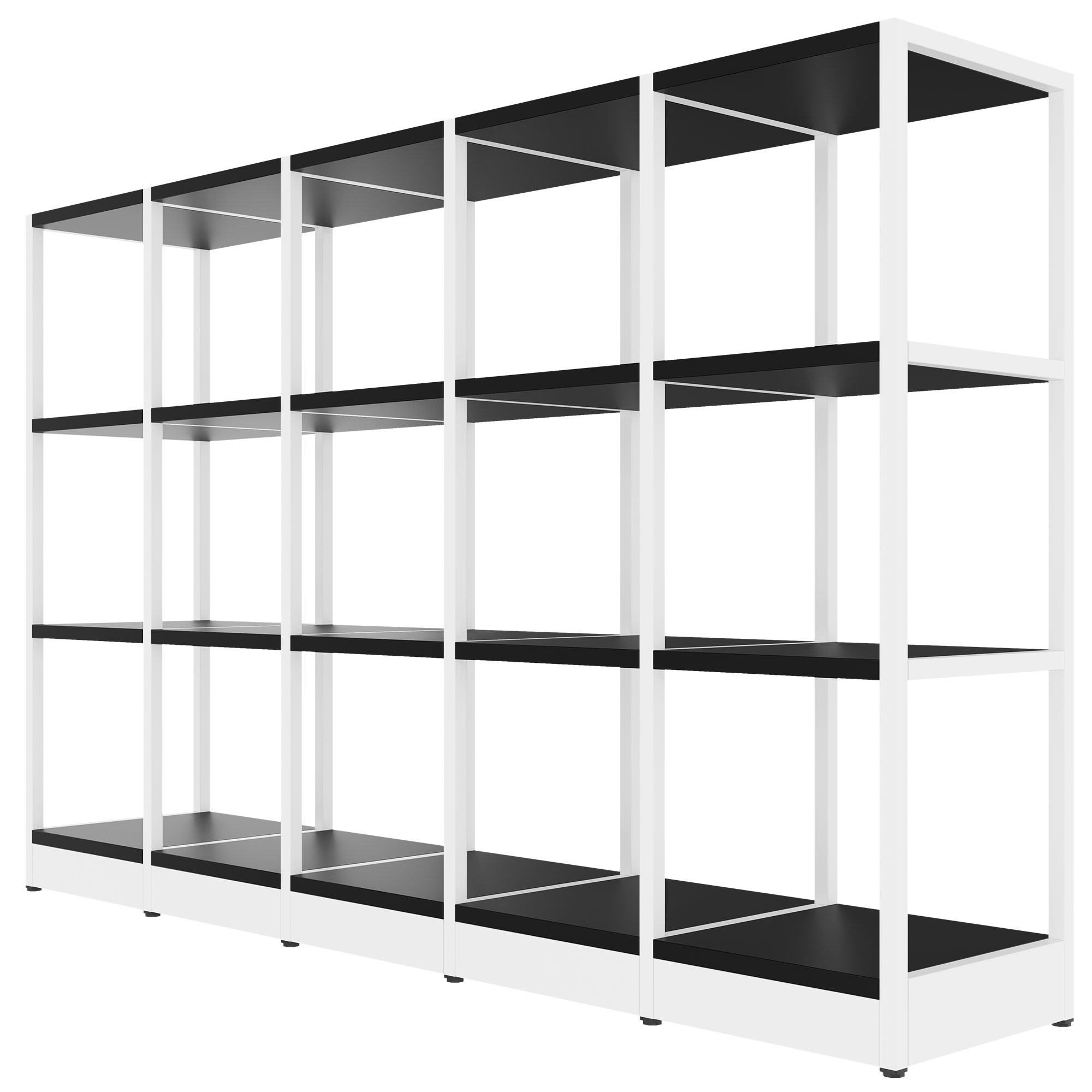 ATELLA Cabinet scaffale | 3 Oh, 1960 x 1255 mm, nero - 3 Main Image