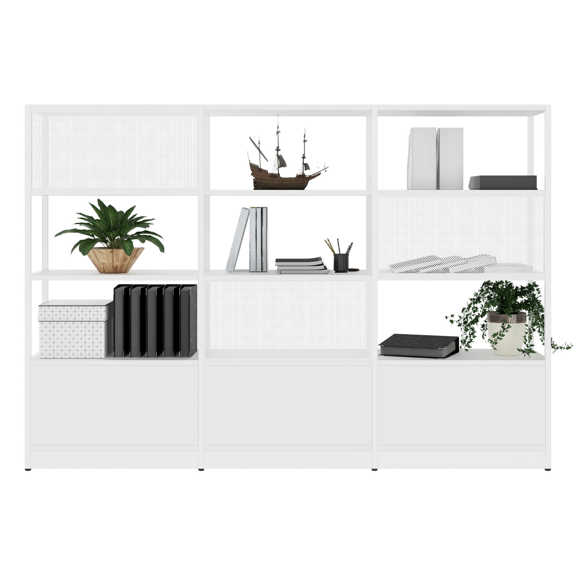 ATELLA Shelf cabinet | 4 Oh, 2350 x 1635 mm, white - 4 Main Image