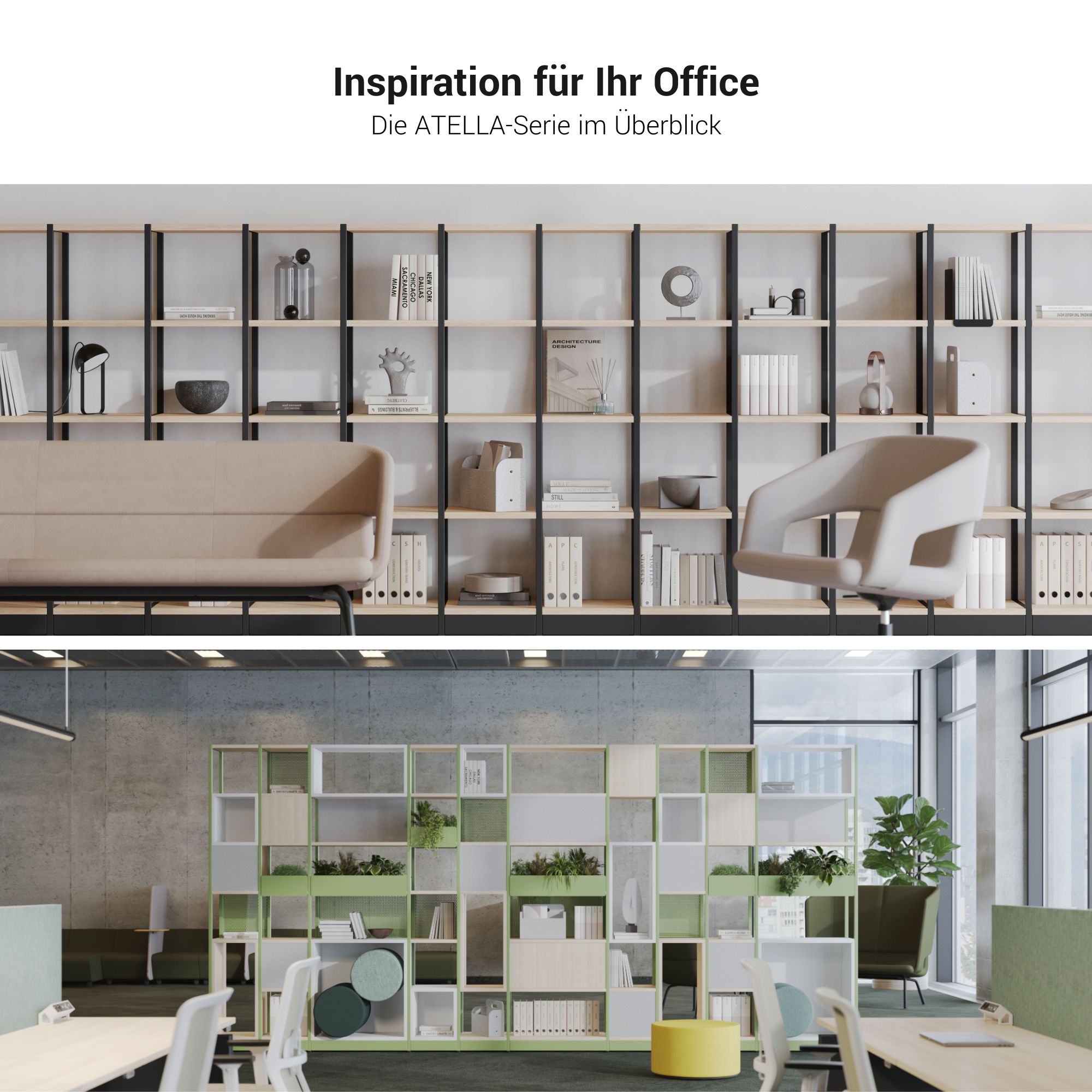 ATELLA Shelf cabinet | 4 Oh, 2350 x 1635 mm, white - 20 Main Image