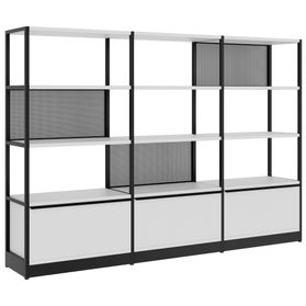ATELLA Regalschrank | 4 OH, 2350 x 1635 mm, Perlgrau