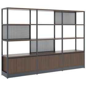 ATELLA Regalschrank | 4 OH, 2350 x 1635 mm, Nussbaum
