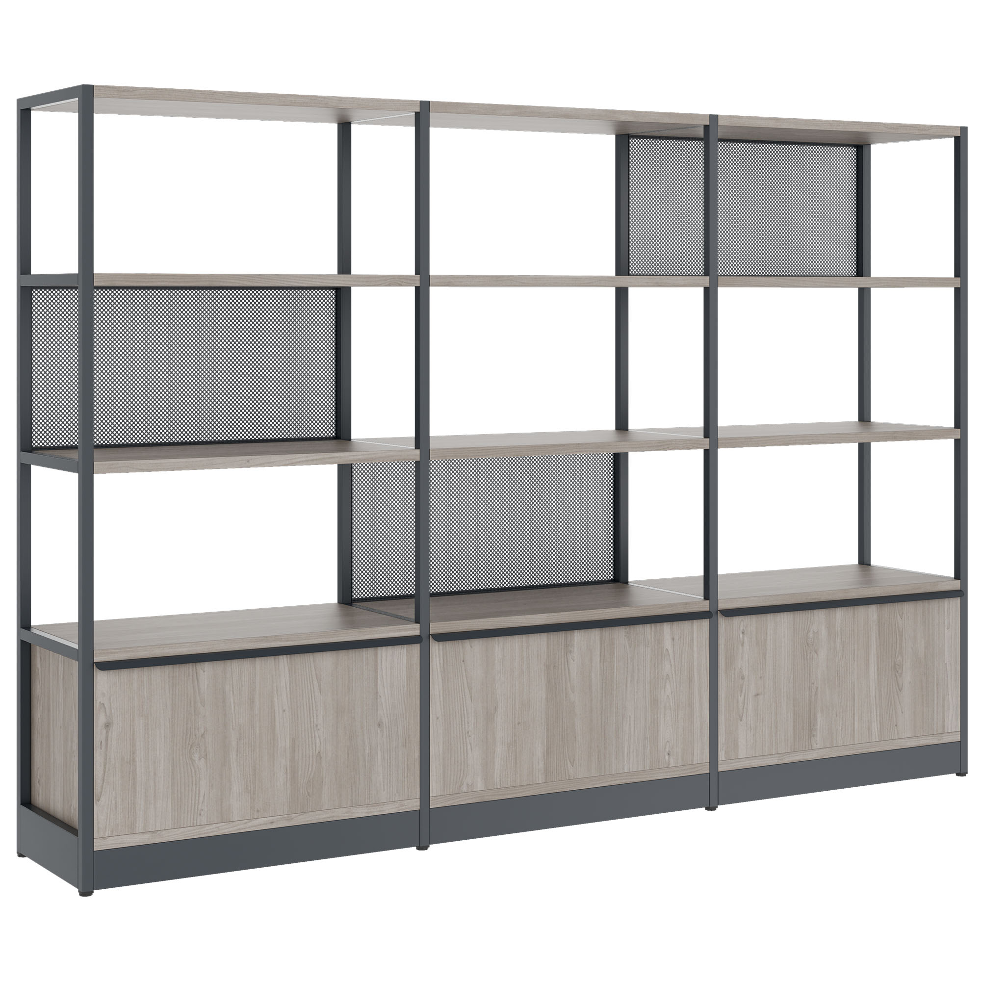 ATELLA Armoire d'étagère | 4 oh, 2350 x 1635 mm, North Oak Gray - 1 Main Image