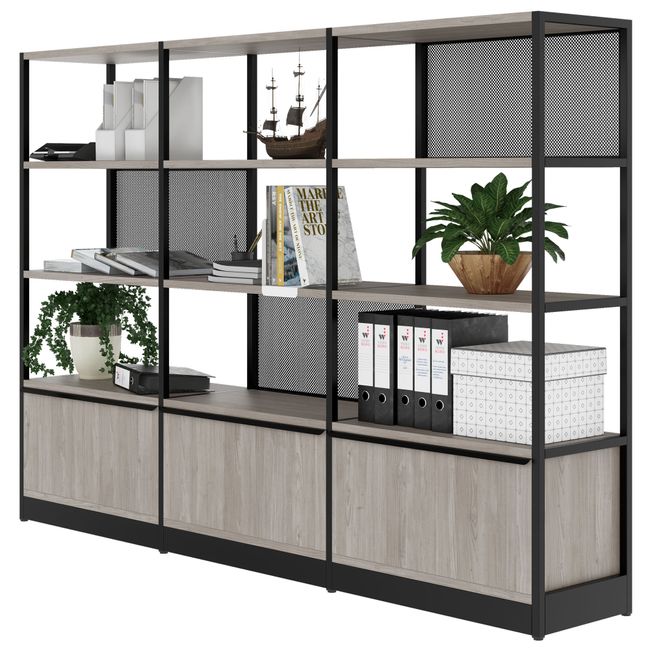 ATELLA Regalschrank | 4 OH, 2350 x 1635 mm, Nordeiche grau ATELLA Regalschrank | 4 OH, 2350 x 1635 mm, Nordeiche grau