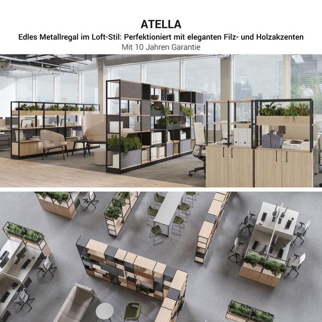 ATELLA Regalschrank | 4 OH, 2350 x 1635 mm, Nordeiche grau ATELLA Regalschrank | 4 OH, 2350 x 1635 mm, Nordeiche grau