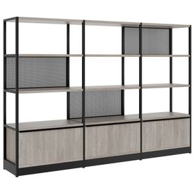 ATELLA Regalschrank | 4 OH, 2350 x 1635 mm, Nordeiche grau