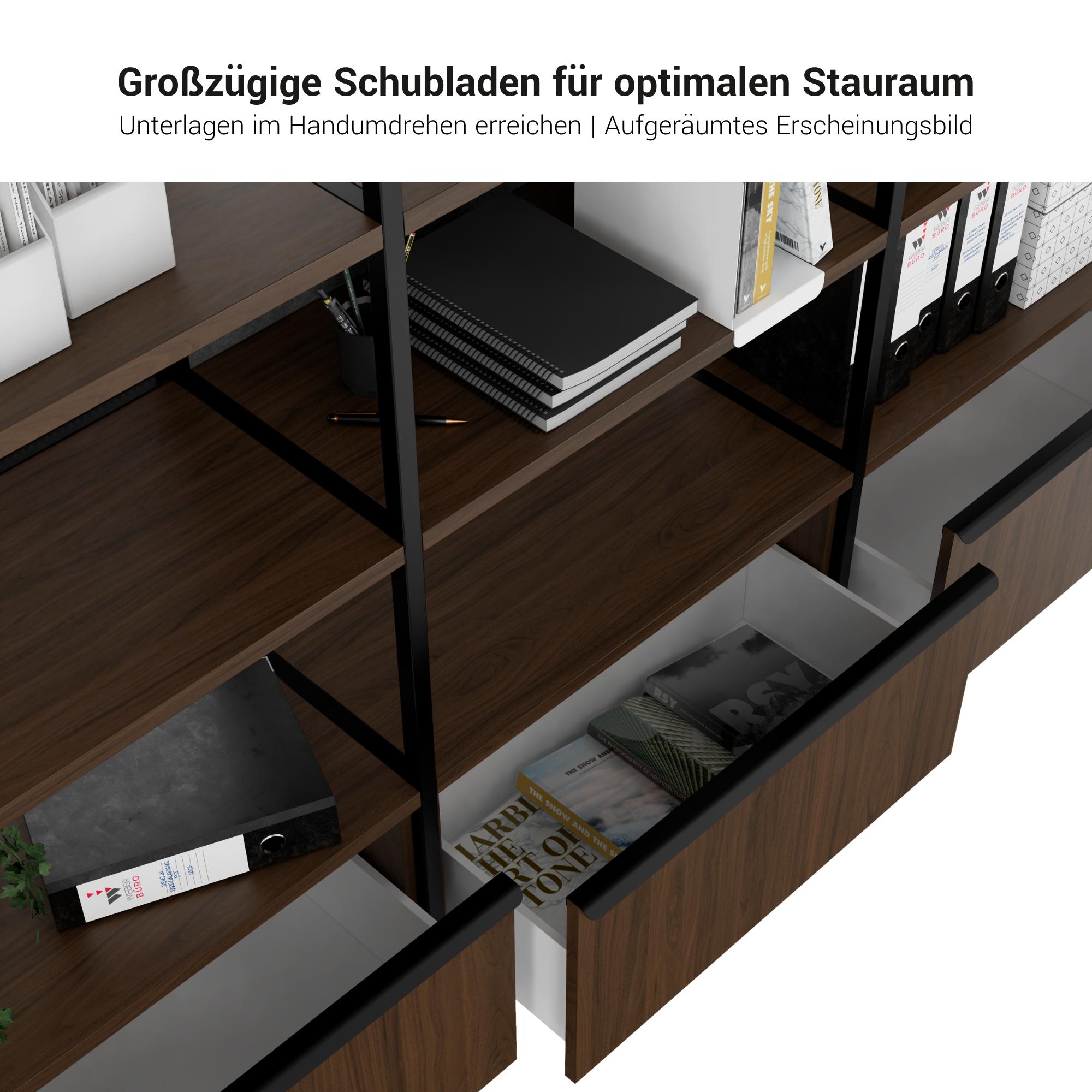 ATELLA shelf cabinet | 4 OH, 2350 x 1635 mm, Cubanite gray - 14 Main Image
