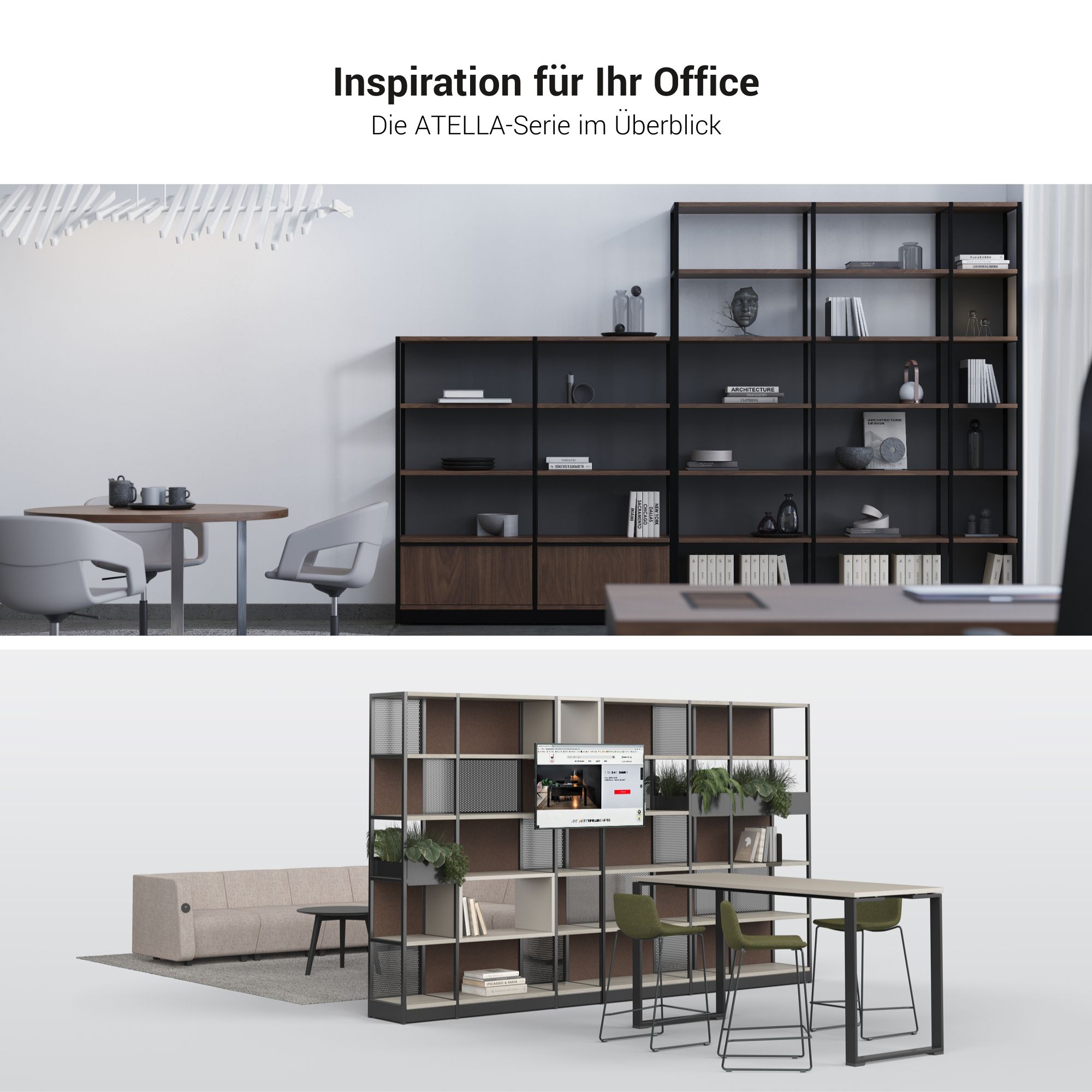 ATELLA shelf cabinet | 4 OH, 2350 x 1635 mm, Cubanite gray - 18 Main Image